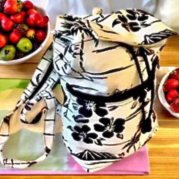 Canvas Floral Sling Shoulder Bag OR Backpack Compact Small - Picture 5 of 10